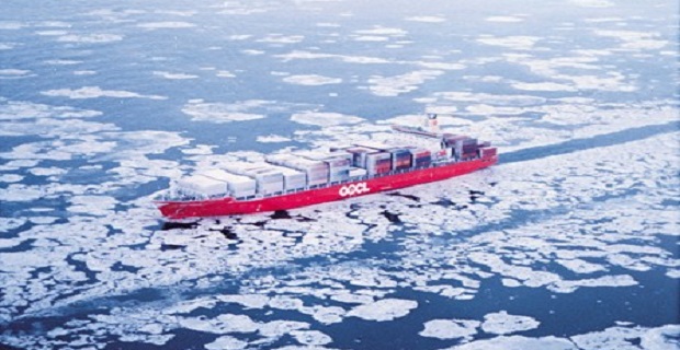 OOCL ship in ice
